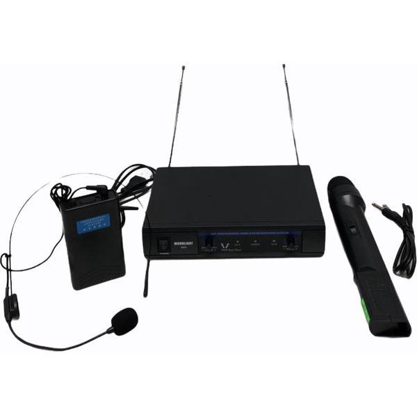 Draadloze microfoon set hand en headset