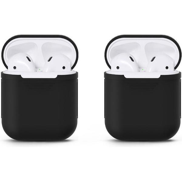 Case Voor Apple Airpods - Siliconen - Zwart- 2 Stuks