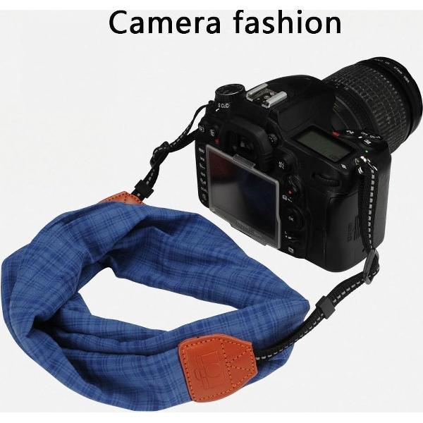 Camera strap Vintage , Zachte Trendy Soft camerariem DSLR / Nikon / Canon / Sony Camera - (blauw) AMDA