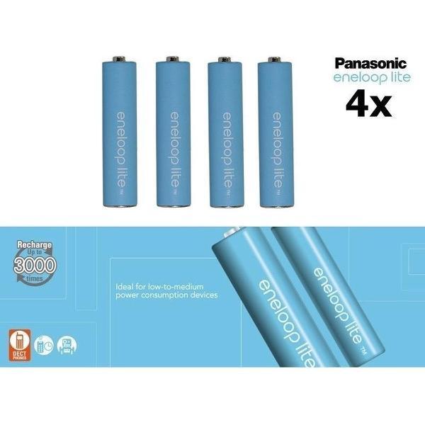 4 Stuks - AAA R3 Panasonic Eneloop Lite - 1.2V 550mAh - Oplaadbare Batterijen