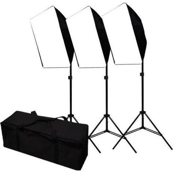 Bresser Fotostudioset - BR-2112 - Incl. 3 lamphouders en 3 Softboxen