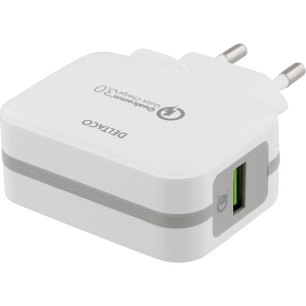 DELTACO USB-AC167EU USB wandlader - Qualcomm QuickCharge 3.0 - 19.5W