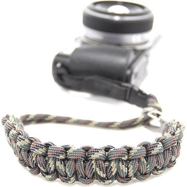 DSPTCH Braided Camera Wrist Strap Camo/Stainless Steel