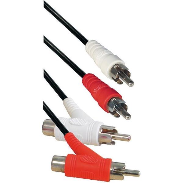 S-Impuls Tulp stereo audio kabel met extra poorten - 0,50 meter
