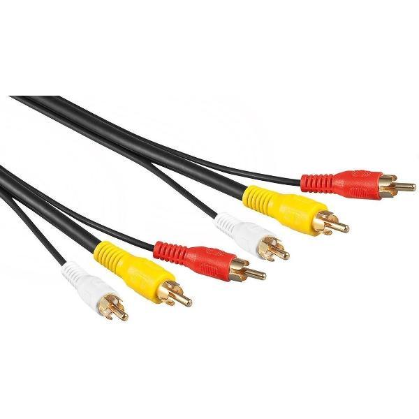 Goobay AVK 201-500 5.0m composiet videokabels 5 m 3 x RCA Zwart