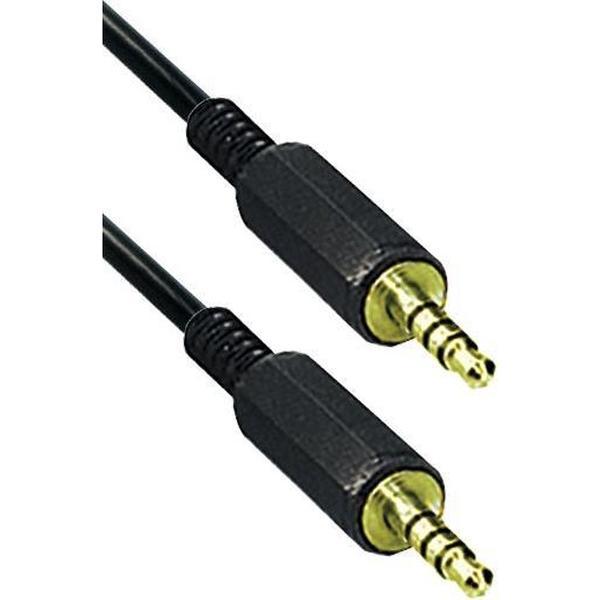 Transmedia 3,5mm Jack 4-polig audio/video kabel / zwart - 1 meter