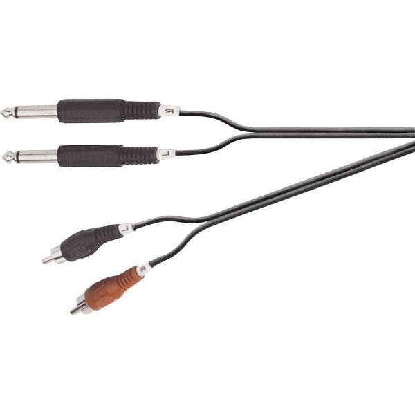 Electrovision 2x 6,35mm Jack - Tulp stereo audio kabel - 1,5 meter