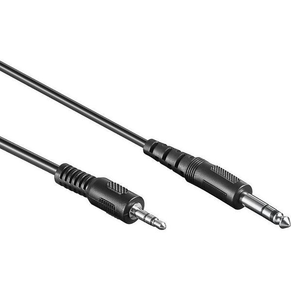 6,35mm Jack - 3,5mm mini Jack stereo audiokabel - 2 meter