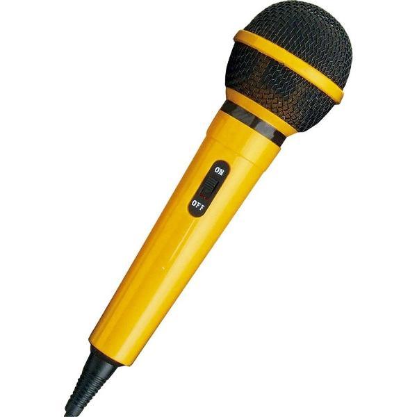 Mr Entertainer bedrade karaoke microfoon - 6,35mm Jack / geel - 2,8 meter