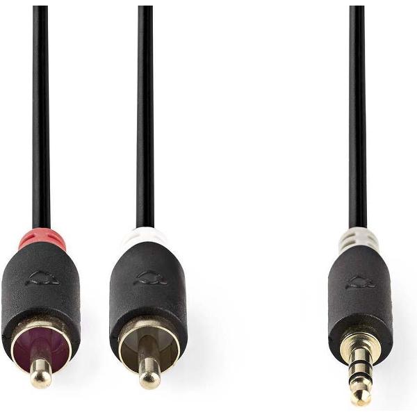 Nedis 3,5mm Jack - Tulp stereo audio kabel - zwart - 0,50 meter