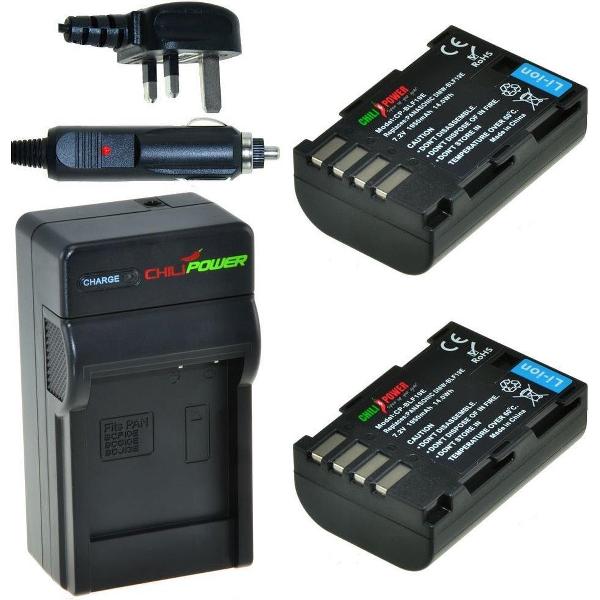 ChiliPower 2 x DMW-BLF19 accu's voor Panasonic - Charger Kit + car-charger - UK versie
