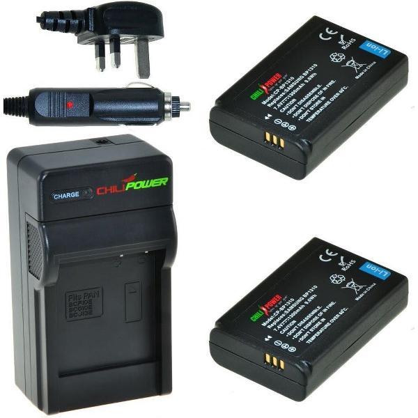 ChiliPower 2 x BP1310 accu's voor Samsung - Charger Kit + car-charger - UK versie