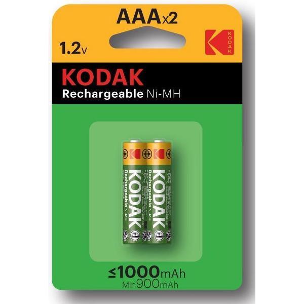 2 x AAA oplaadbare krachtige Kodak batterijen - 1000mAh