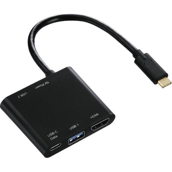 Hama 4in1-USB-C-multiport-adapter voor 2 xUSB 3.1, HDMI™ en USB-C (gegevens)