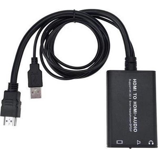 HDMI naar HDMI + Audio Toslink SPDIF output en 3.5mm Jack output converter adapter / 4K x 2K 3D / HaverCo