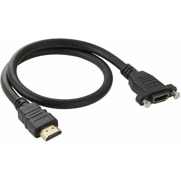 50 cm Hoge Snelheid HDMI 19 Pin Mannelijk naar HDMI 19 Pin Vrouwelijke Connector Adapterkabel (Zwart)