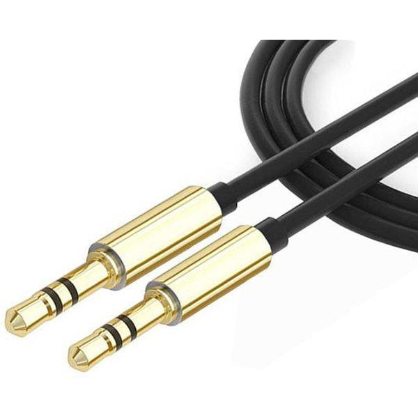 Stereo Aux Audiokabel - Male To Male - Aux / 3,5 mm Mini Jack Headset Stereo Kabel Koptelefoon - Auto Radio Verlengsnoer - 1 Meter - Gold-Plated