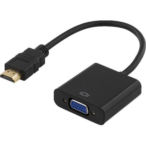 Deltaco HDMI-VGA7 0.2m HDMI VGA (D-Sub) + Micro-USB B en Audio 3.5 mm Zwart video kabel adapter