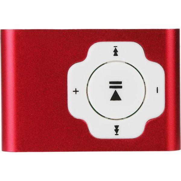 Mini mp3 speler | inclusief usb data kabel | geschikt voor micro sd-kaart (exclusief) | rood