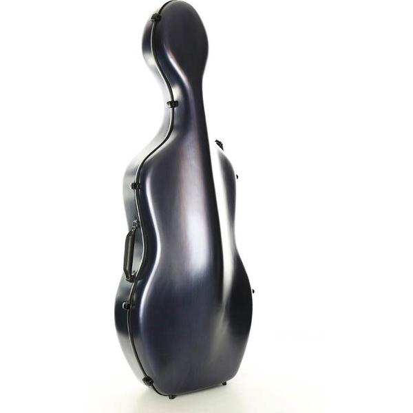 cellokoffer, 4/4, PVC sandwich constructie, comfortabele schouderriemen, geborsteld blauw, 3,8kg