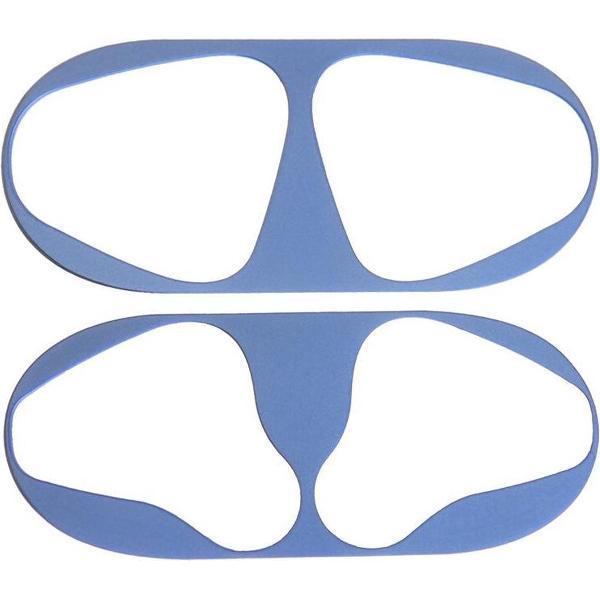 KELERINO. Metalen stofbeschermers voor Airpods 2 - Hou je Airpods schoon - 2 stuks - Blauw