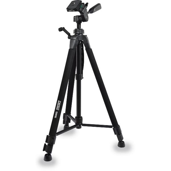 DESQ® Foto-Video Statief 325 | 3 secties | Zwart | Incl. draagtas | Foam Grip | Grote Snelkoppelingsplaat |165cm