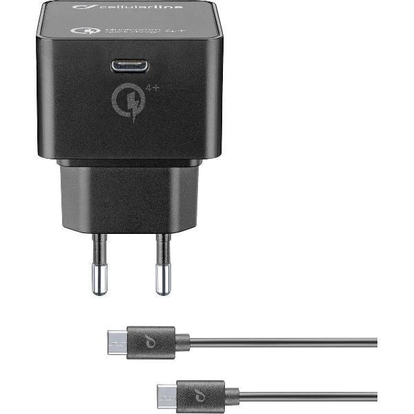 Cellularline Power-Kit PD 30W ACHKITQC4TYCK USB charger Mains socket Max. output current 3000 mA 1 x USB-C socket USB Power Delivery (USB-PD)