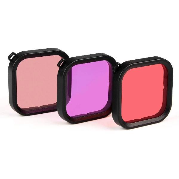 Duik Filter Set voor Waterdichte Behuizing GoPro Hero 8– 3 Pack