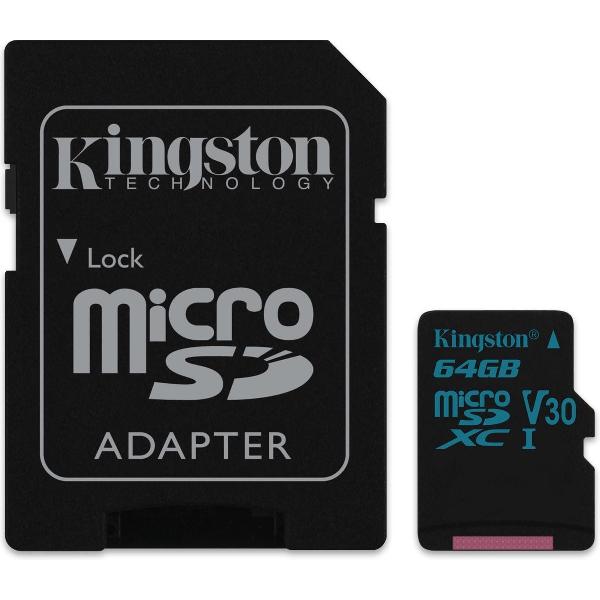 Kingston Technology Canvas Go! flashgeheugen 64 GB MicroSDXC Klasse 10 UHS-I