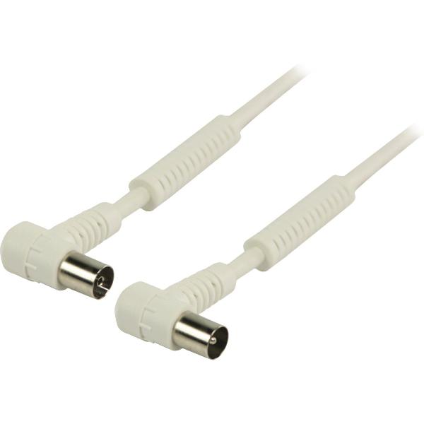 120 dB Coaxkabel Haaks Coax Male (IEC) - Coax Female (IEC) 2.00 m Wit
