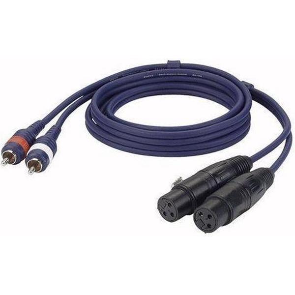 DAP Audio XLR naar RCA Kabel 1,5m - 2x XLR Female naar 2x RCA (Tulp) overgangskabel - 1,5m