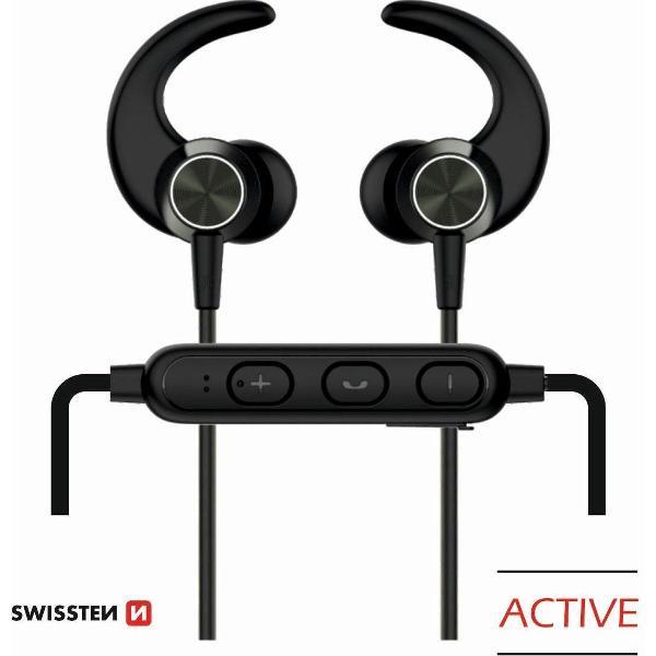 Swissten Bluetooth Oordopjes Active - Draadloze Sport Oordopjes - Zwart
