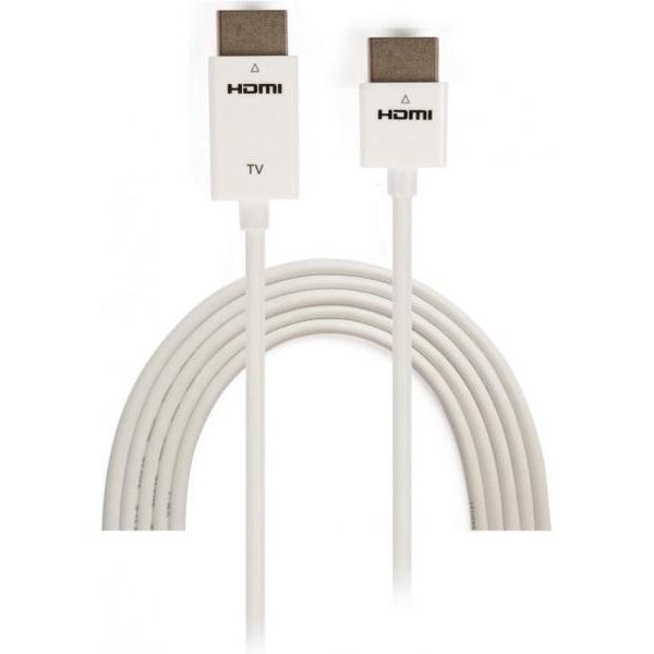 TECHly HDMI Aansluitkabel 1.00 m ICOC-HDMI-SL-010W Wit [1x HDMI-stekker - 1x HDMI-stekker]