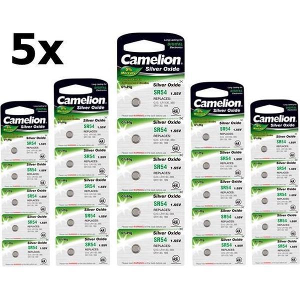 25 Stuks (5 Blisters a 5st) - Camelion Silver Oxide SR54W/389 1.55V knoopcel batterij