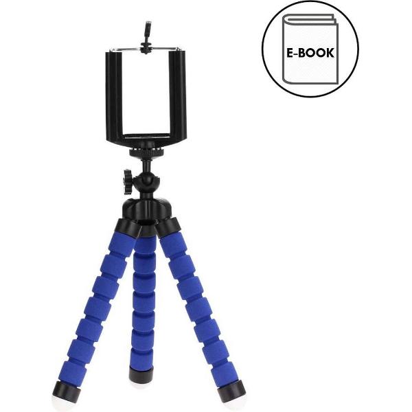 TECHSHARK Octopus Mini Tripod | Blauw | Inclusief E-Book | Universeel Afstelbaar