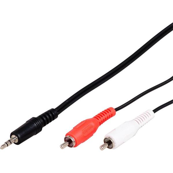 Aux audio kabel - 3,5mm Jack stereo male naar 2x Tulp male (L + R)
