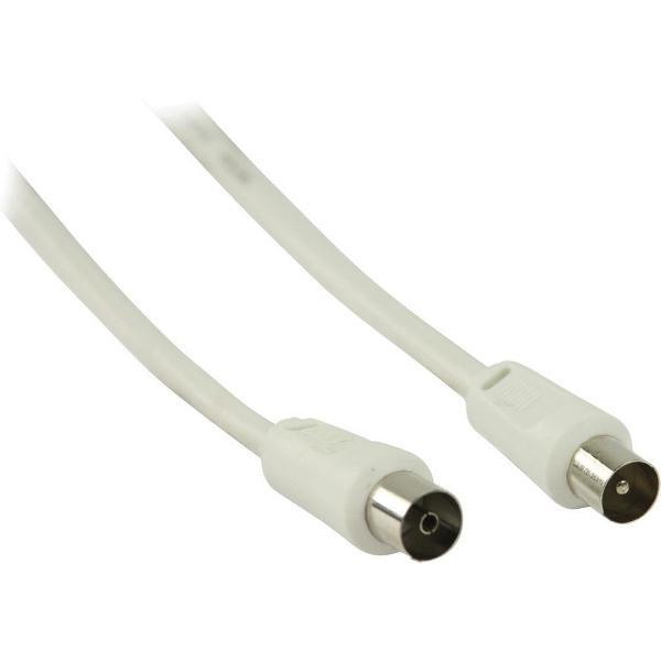 Coaxkabel Coax Male (IEC) - Coax Female (IEC) Recht 5.00 m Wit