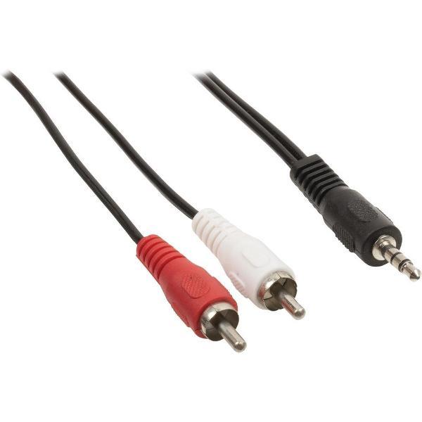 Valueline VLAP22200B05 0.5m 3.5mm 2 x RCA Zwart, Rood, Wit audio kabel