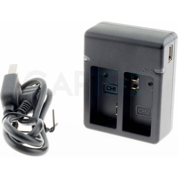 QooQoon Dual - Gopro hero 3 oplader - GoPro Hero 3 lader - Dubbele USB GoPro oplader voor GoPro Hero 3 en GoPro Hero 3+ (Accu's AHDBT-201 en AHDBT-301)