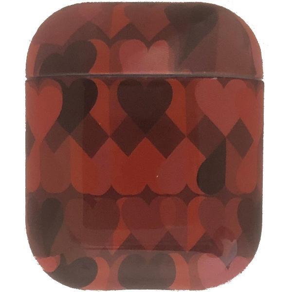 KELERINO. Marmer Case Cover voor Airpods - Beschermhoes - Rood