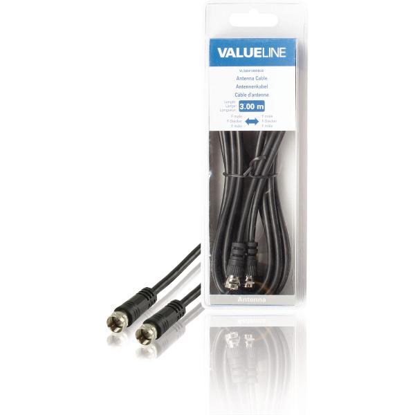 Valueline VLSB41000B30 Antennekabel F Mannelijk - F Mannelijk 3,00 M Zwart