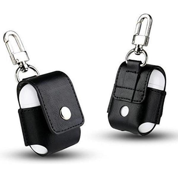 KELERINO. Hoesje voor Apple Airpods Lederen - Zwart