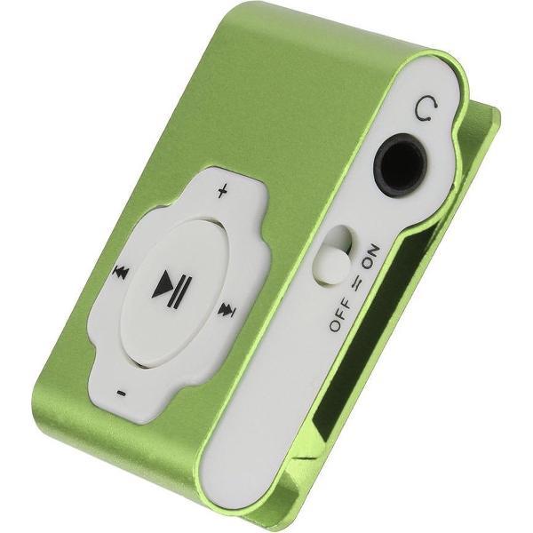 Mini mp3 speler | inclusief usb data kabel en oordopjes | geschikt voor micro sd-kaart (exclusief) | groen