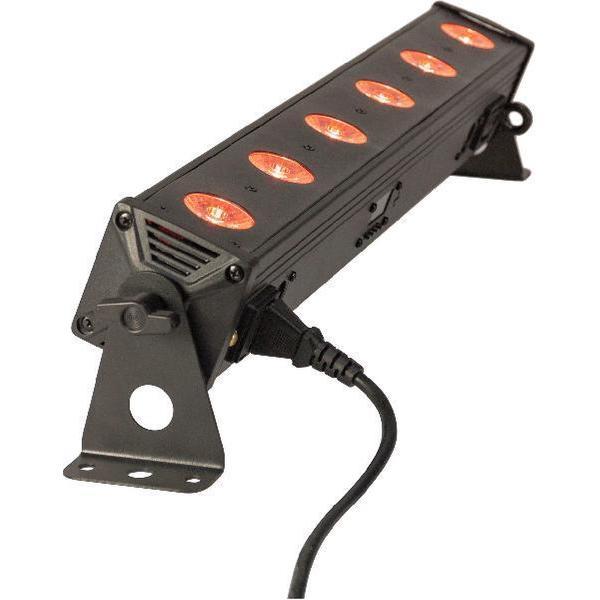 Ibiza Light - DMX-BESTUURDE RGBW LED BAR MET 6 LED & AFSTANDSBEDIENING