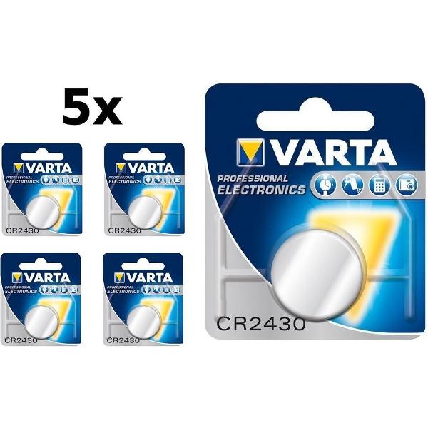 5 Stuks - Varta CR2430 280mAh 3V Professional Electronics Lithium knoopcel batterij