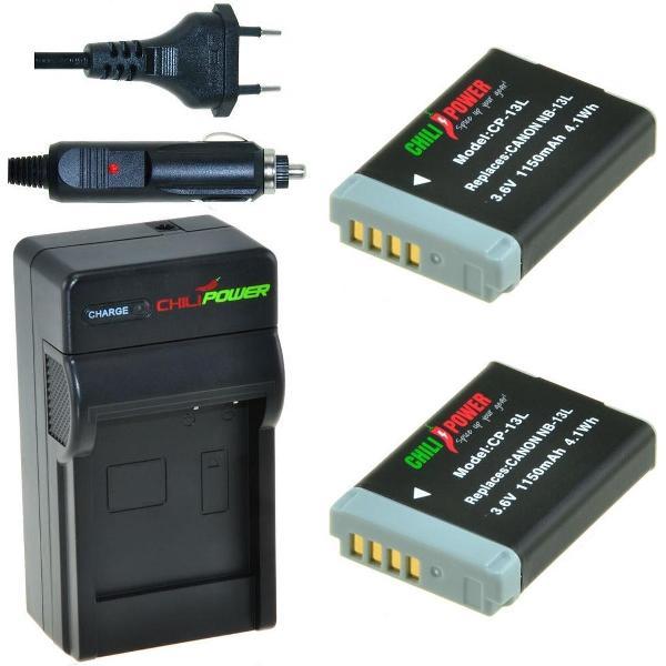 ChiliPower NB-13L Canon Kit - Camera Batterij Set