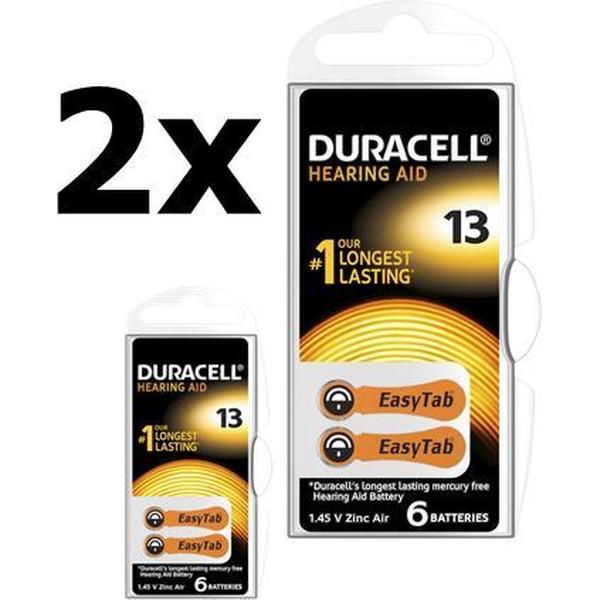 12 Stuks ( 2 Blister a 6st) Duracell Hearing Aid DA13 1.45V Gehoorapparaat batterijen