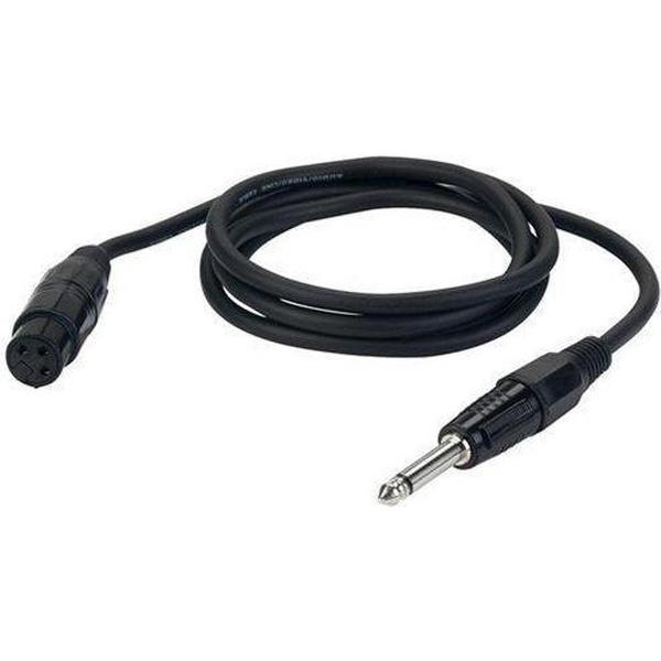 DAP Audio Microfoon Kabel - Female XLR naar Jack Mono - 1,5m (Zwart)