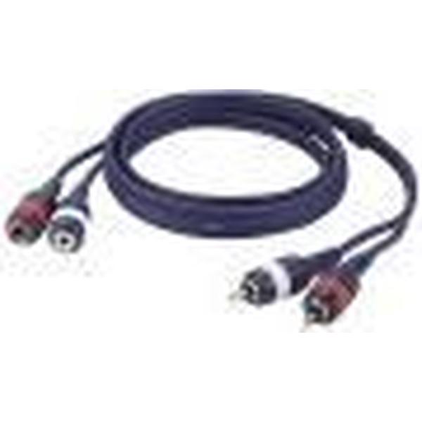 DAP Audio Tulp Verlengkabel 1,5m - RCA Verlengkabel - 2x RCA Male naar 2x RCA Female - 1,5m