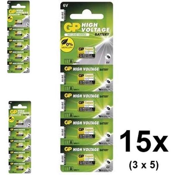 15 Stuks (3 Blisters a 5st) - GP A11 MN11 11A 6V alkaline batterij